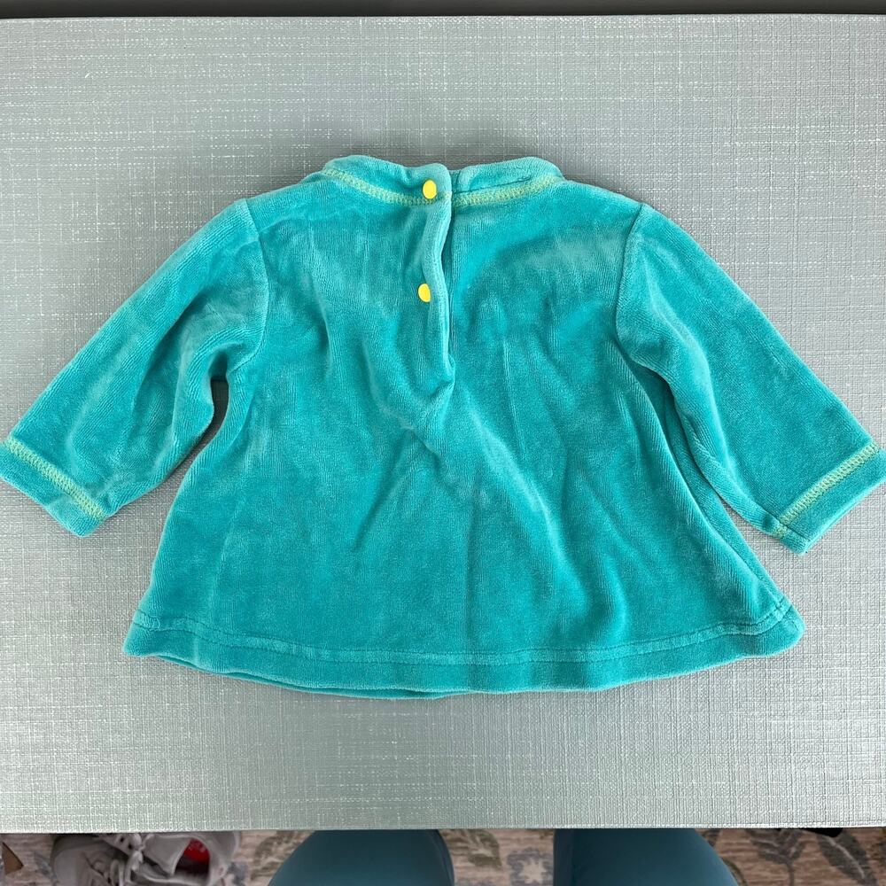 Vintage Y2K Le Top Zoo Friends Stripe Polka Dot Velour Outfit 3 Months - Picture 9 of 12